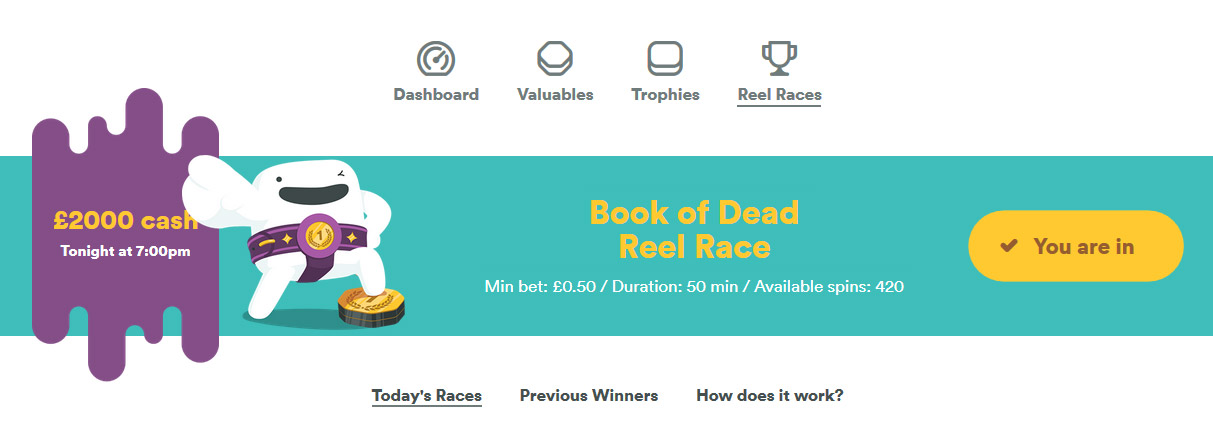 Win free cash or spins every 30 min!